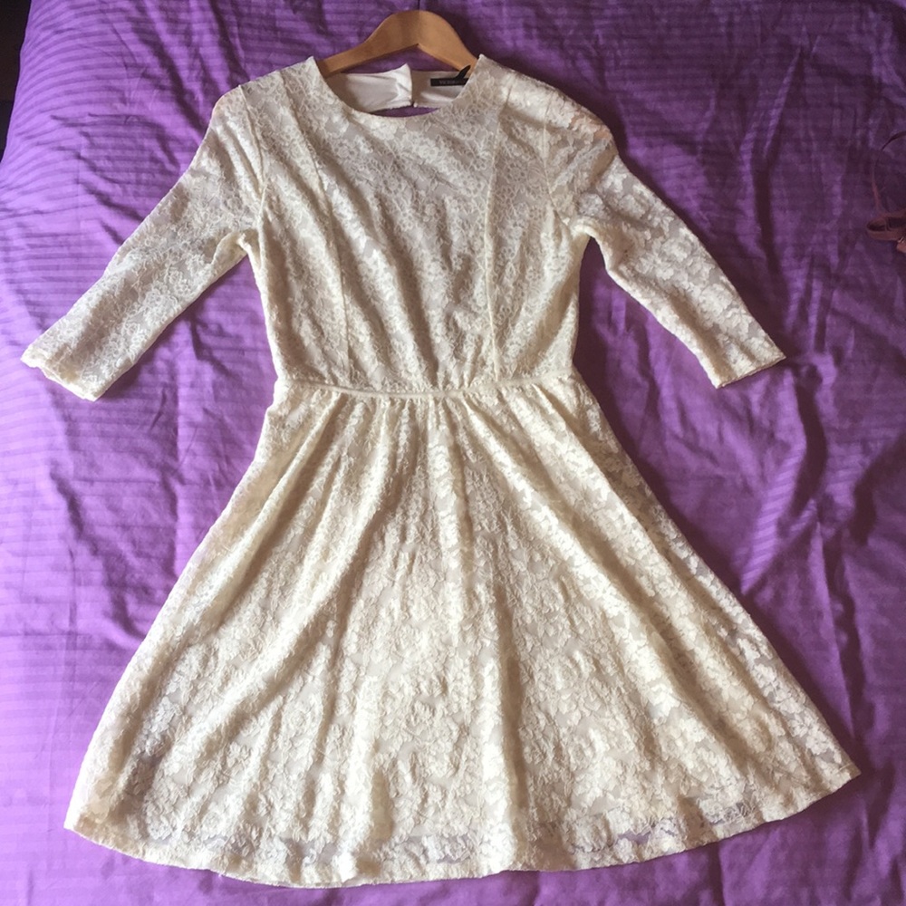 VS Lace Backless Dress, Cream, XS